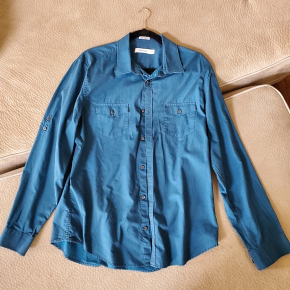 Calvin Klein Cotton Blue button up shirt - Picture 5 of 5